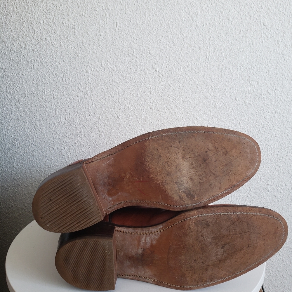 Frye Chestnut Brown Leather Western Pull-On Boots - Picture 13 of 15